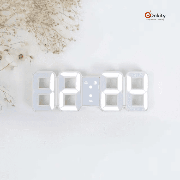 Mini 3D Digital LED Clock - Modern Wall & Desk Clock with Brightness Control