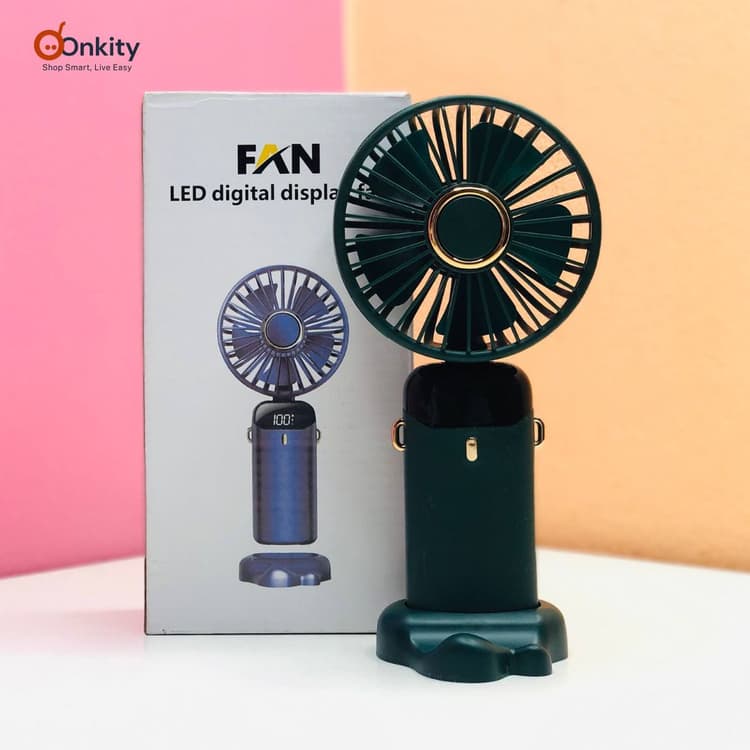 Handheld LED Digital Display Folding Fan N15 – Rechargeable Mini Fan